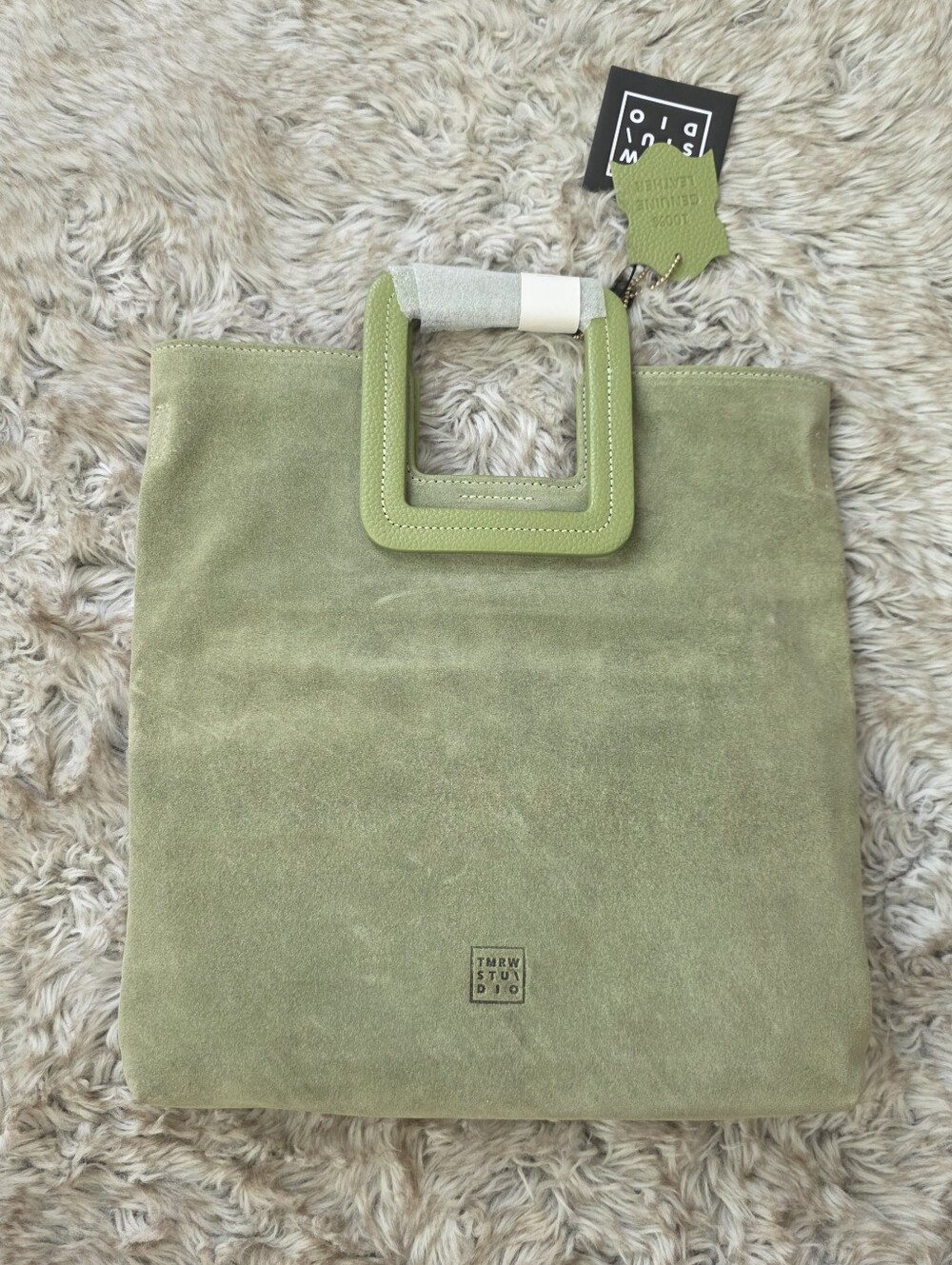 TMRW Studio Max Suede Clutch Jade Green